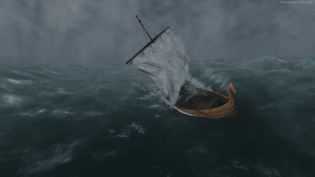 Ship in rough weather at sea