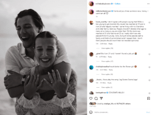 Milly Bobby Brown with her fiance, Jake Bongiovi who she got engaged to
